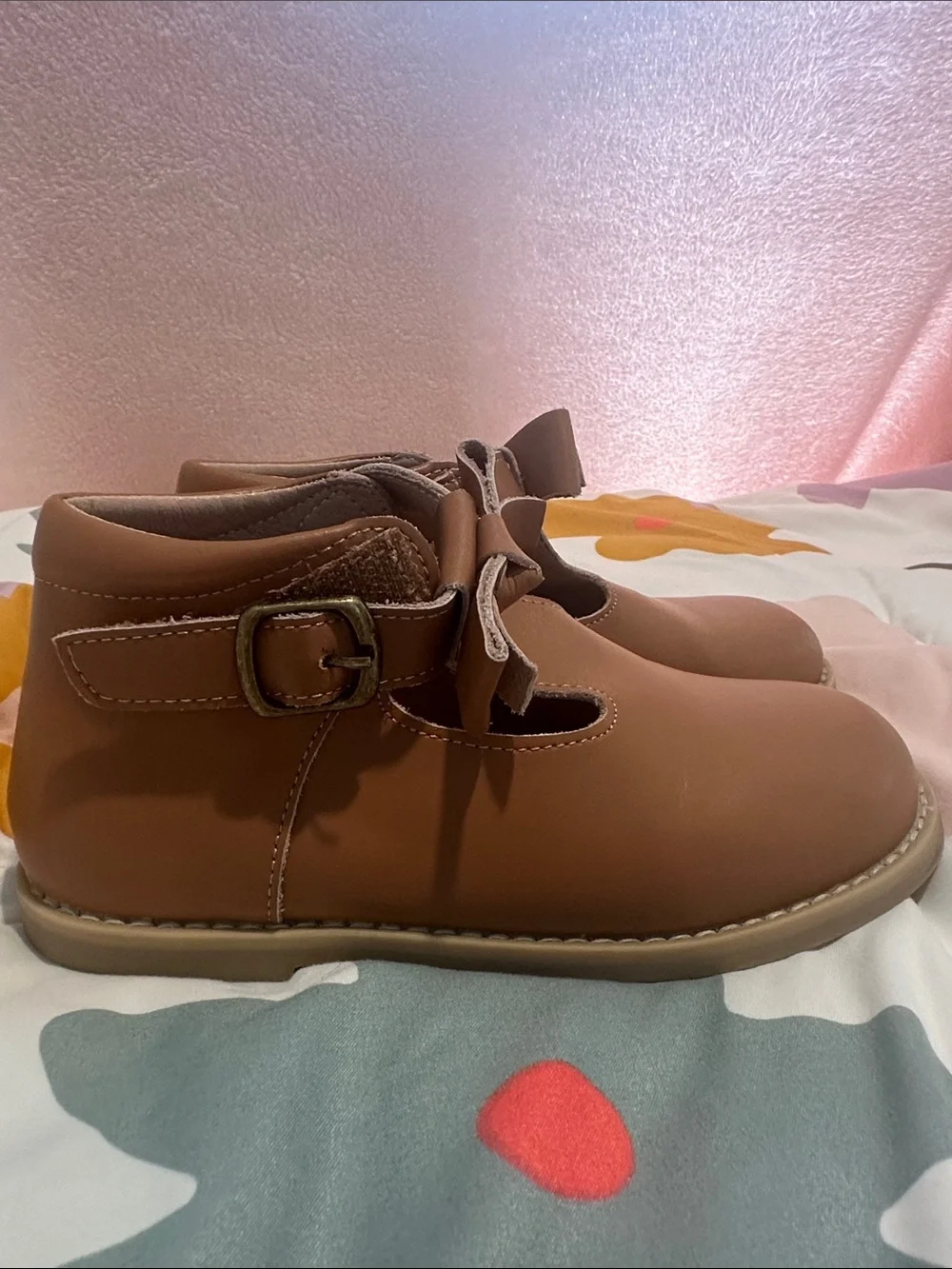 SweetHoney Tan Ankle Boot Dress Shoes for Kids